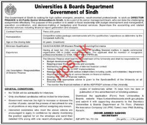Universities & Board Department Govt of Sindh Jobs 2024