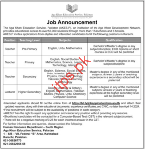 Agha Khan Education Services AKESP Jobs 2024