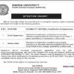 Bahria University Health Sciences Campus Karachi New Jobs 2024 Latest