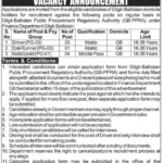 Gilgit-Baltistan Public Procurement Regulatory Authority (GB-PPRA) New Jobs Latest for Driver and Dak Runner