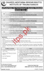 Shaeed Mohtarma Benazir Bhutto Institute of Trauma Karachi new Jobs 2024