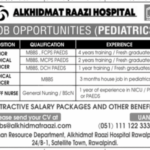 Alkhidmat Raazi Hospital New Jobs Advertisement Latest