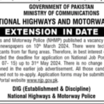 National Highway & Motorway Police Jobs Advertisement Date Extended New