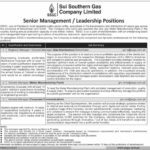 Sui Southern gas Company New Jobs Latest Advertisement for Senior Management/Leadership Positions
