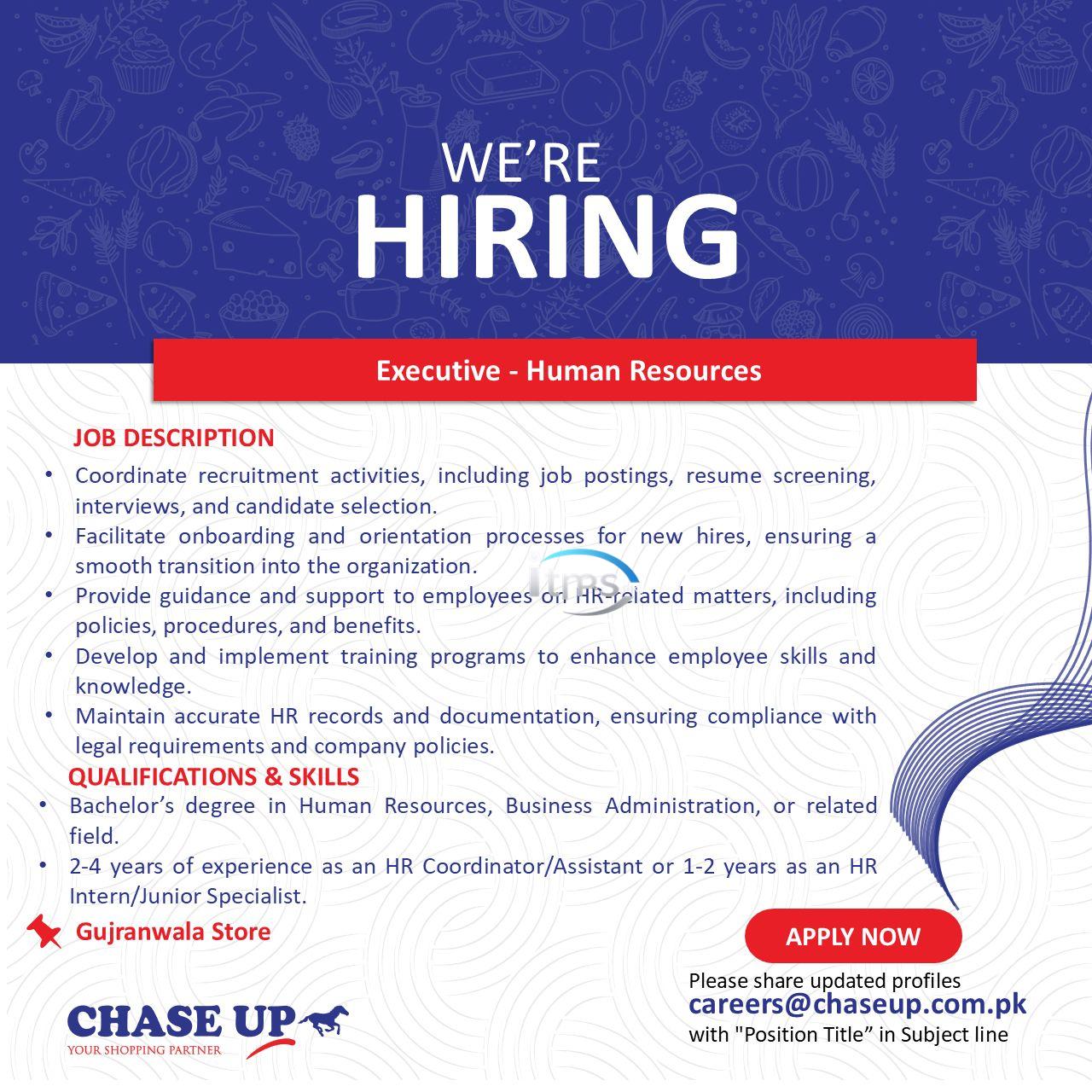 Chase Up Jobs 2025 for Executive Human Resource