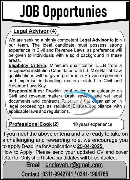 Legal Advisor Jobs 2025 Apply now