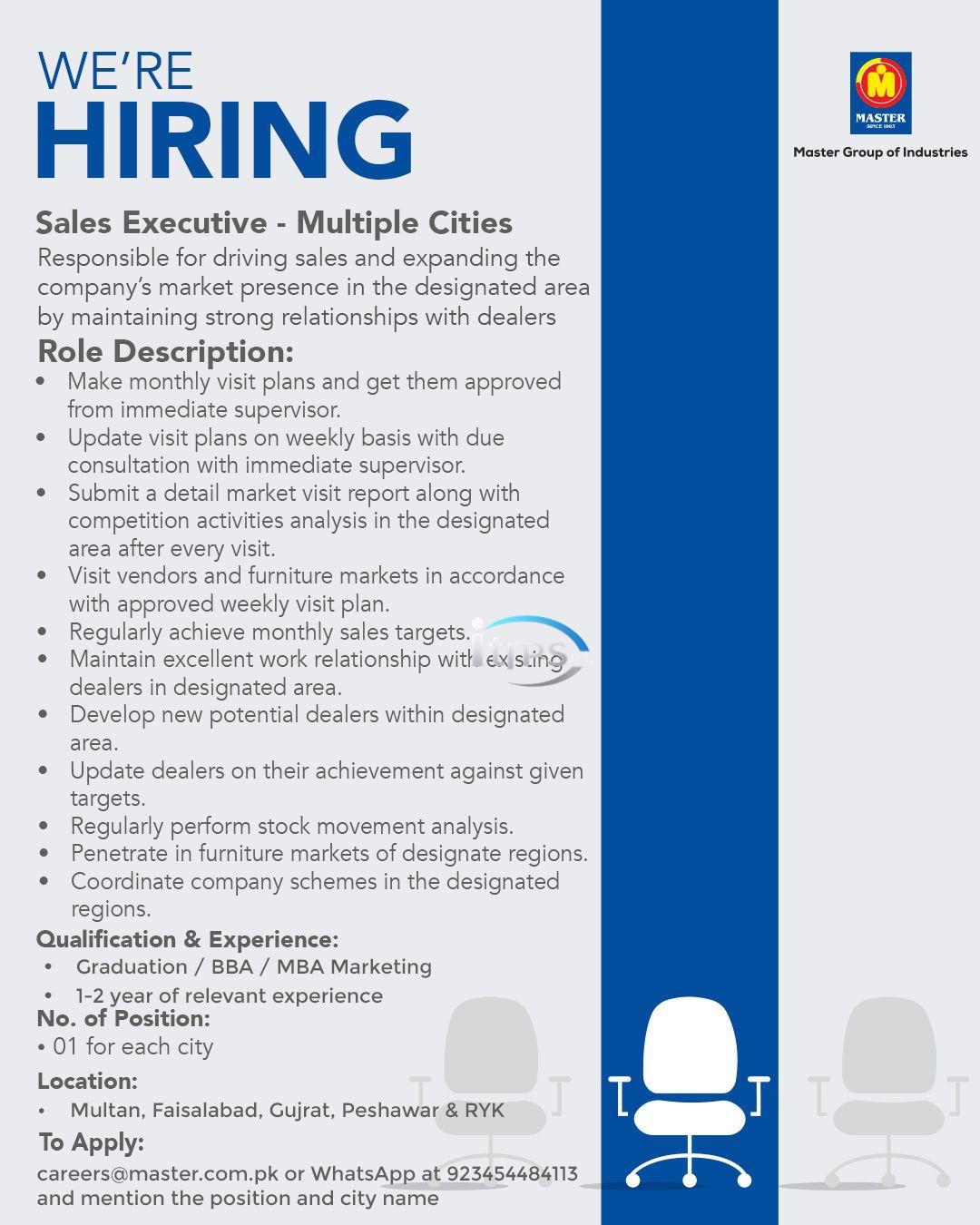 Master Group of Industries Jobs 2025 for Sales Executive