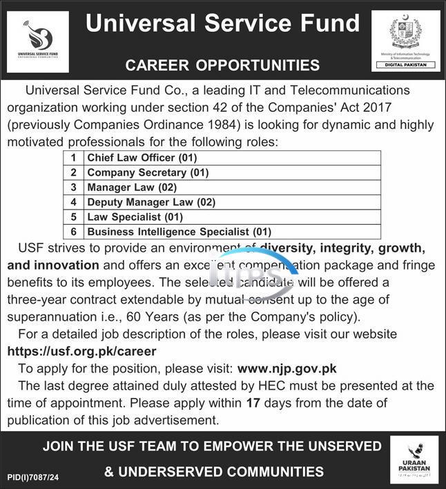 Universal Service Fund USF Jobs 2025